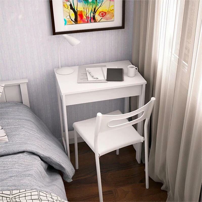White Office Desk With Chair Set Furniture Home Furniture Furniture Fixtures Others On Carousell