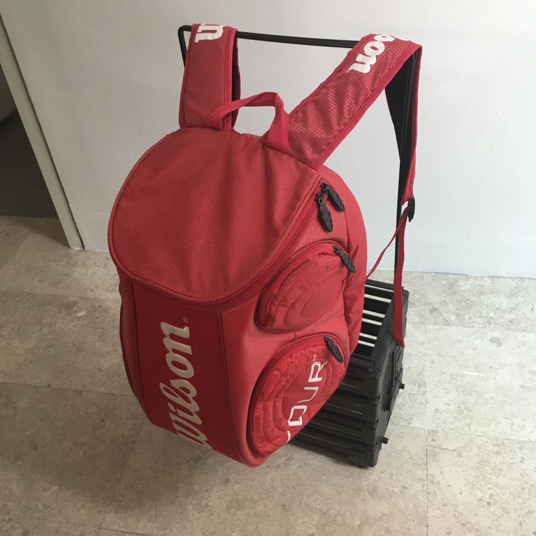 wilson tour backpack red