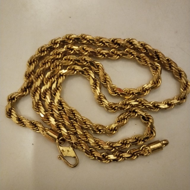 916 Gold Men Rope Chain 132.12gram Cheap sales 56 per gram