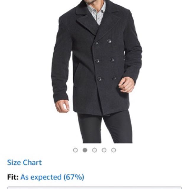 BGSD Men s Mark Classic Wool Blend Pea Coat Men s Fashion Tops