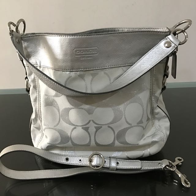 coach silver crossbody bag