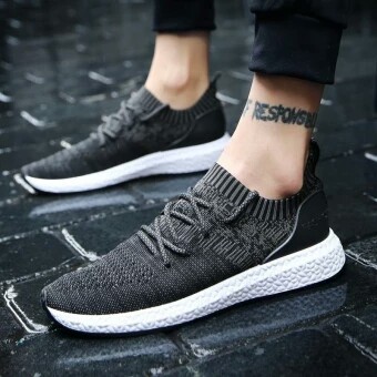 Cyou Sepatu Olahraga Pria Gaya Sneakers Santai Dengan Mesh Ringan Warna Hitam Men S Fashion Footwear Sneakers On Carousell
