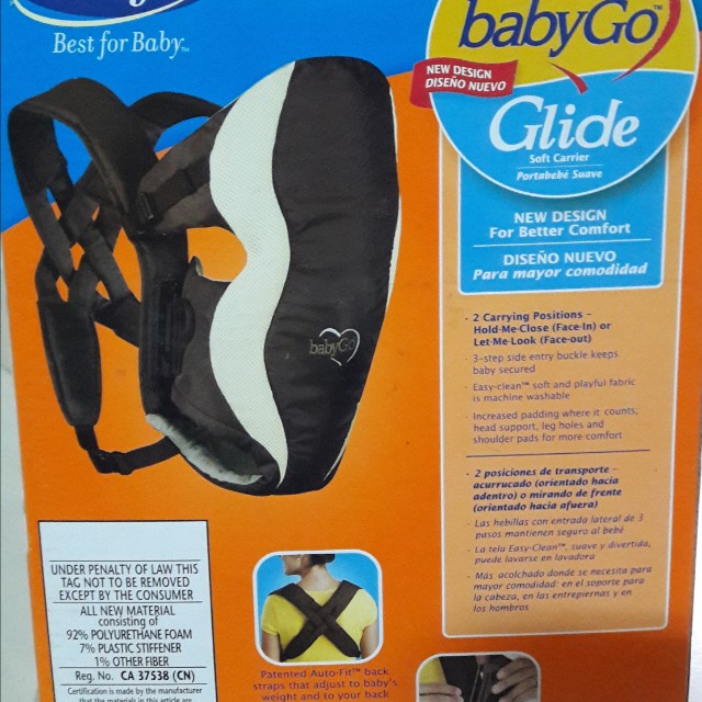Evenflo babyGo Glide Soft Carrier Babies Kids Infant Playtime on Carousell