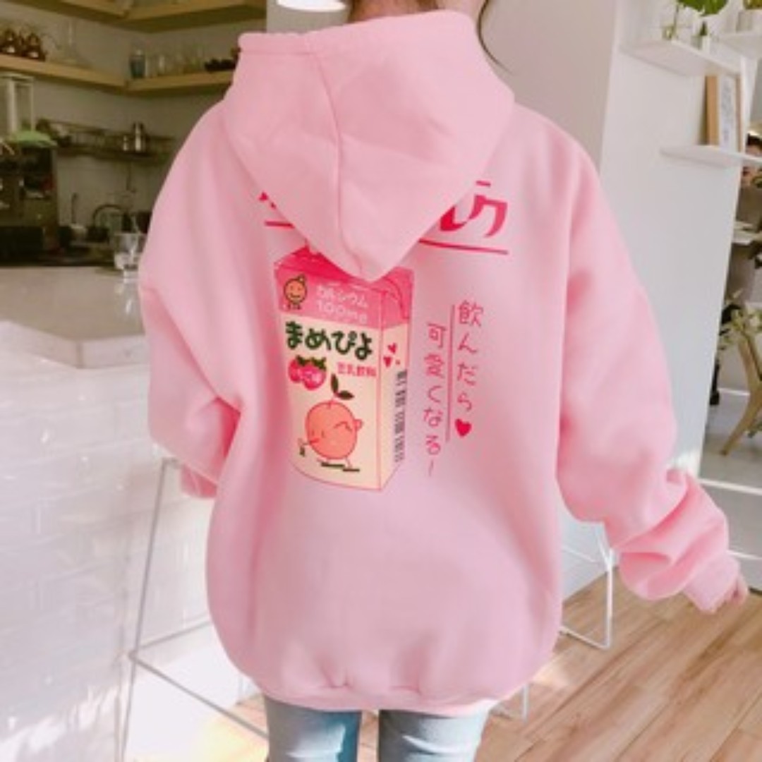 Sold] Cute Korean Cartoon Hoodie Jacket - Pink, Women's Fashion, Tops,  Other Tops on Carousell