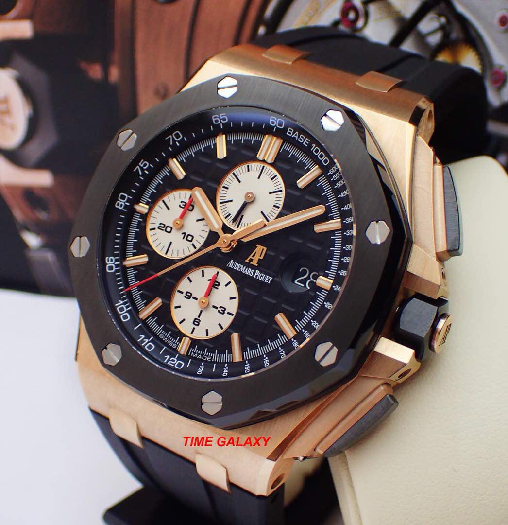 Preowned Audemars Piguet Royal Oak Offshore 44mm Solid Rose Gold Automatic Chronograph With Ceramic Bezel Model 26401 Ro Oo A002 Swiss Made Luxury Watches On Carousell