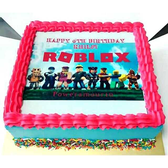 Roblox Customise Photo Cake Food Drinks Baked Goods On Carousell - roblox cake singapore halal