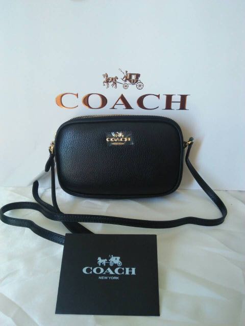 Sale Coach Double Zip Sling Bag Black Luxury Bags Wallets On