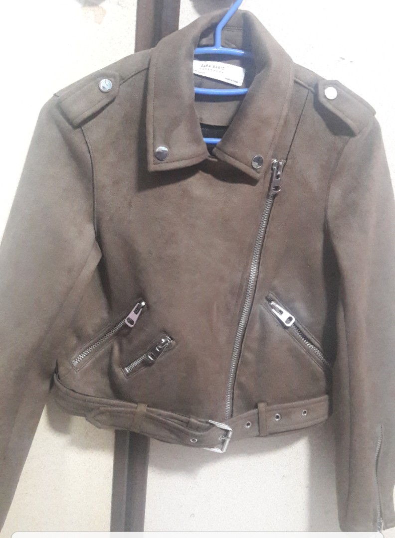 zara green suede jacket