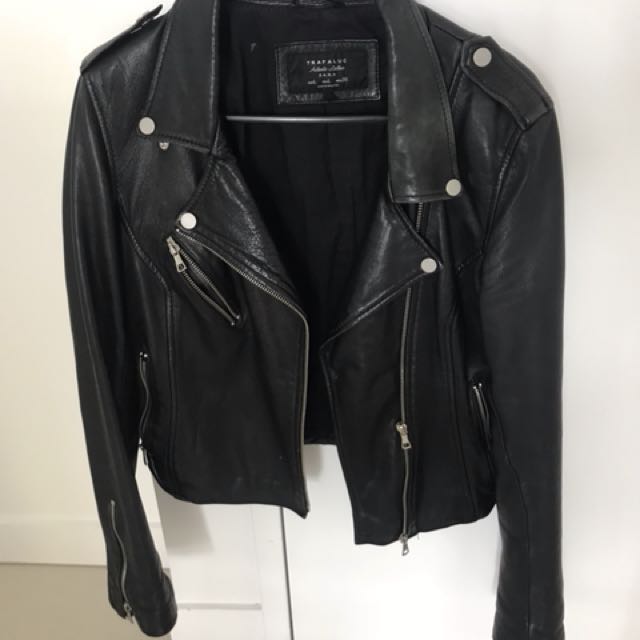 trafaluc leather jacket