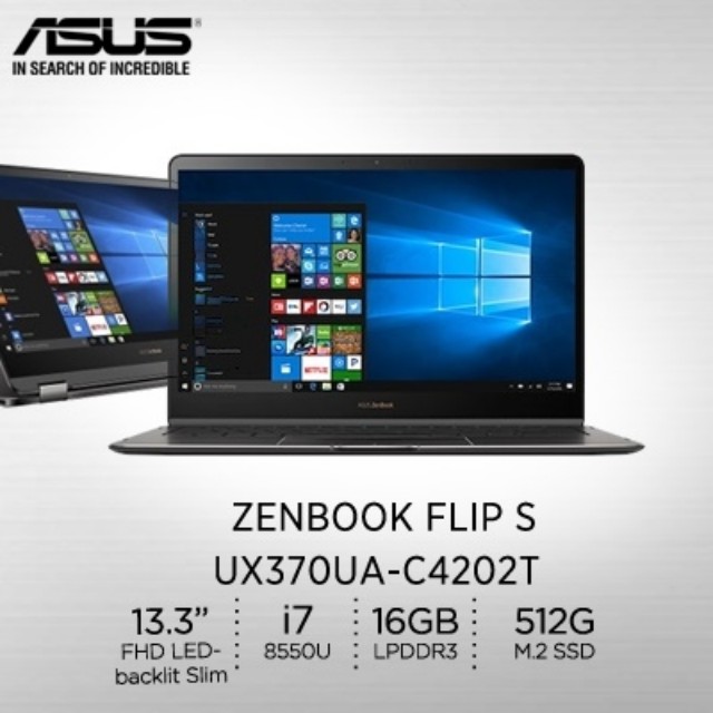 Asus Zenbook Flip S Ux370ua 8th Gen Core I7 Cpu Flagship Specs Electronics Computers On Carousell