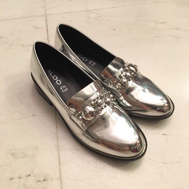 Aldo silver loafers outlet