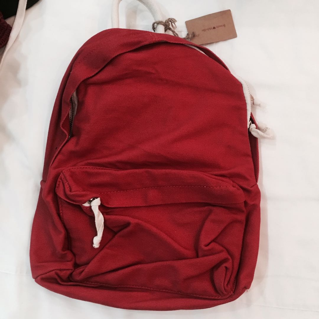 BNWT brandy Melville canvas Red Backpack authentic bm Women s Fashion Bags Wallets Cross body Bags on Carousell