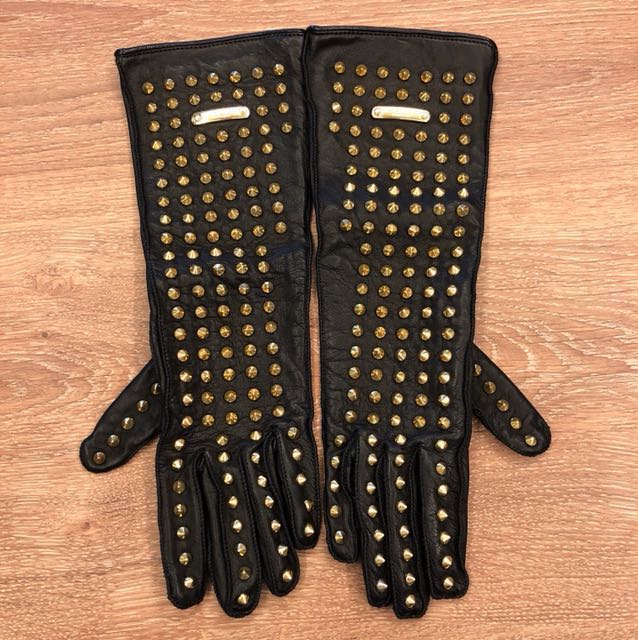 burberry prorsum 羊皮 金卯钉 手套