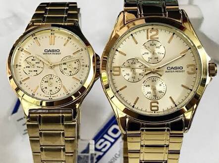 Casio gold chronograph watch outlet