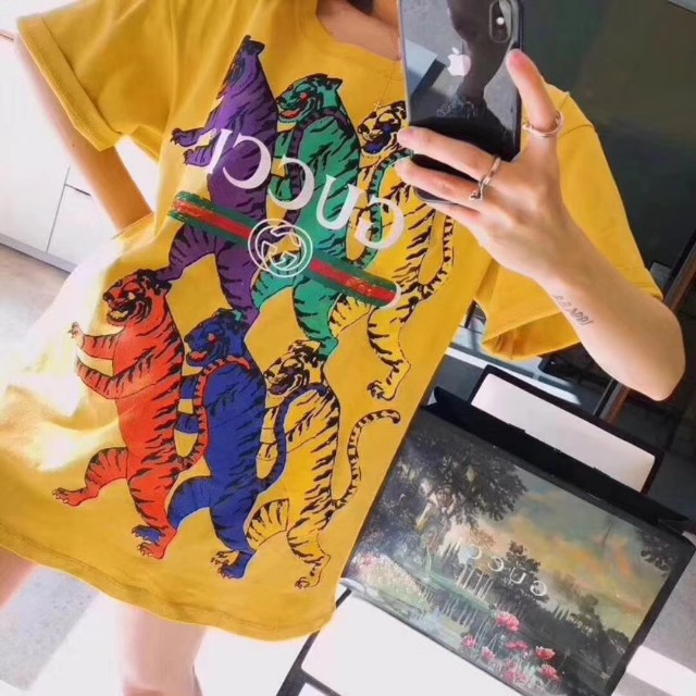 gucci yellow tiger shirt