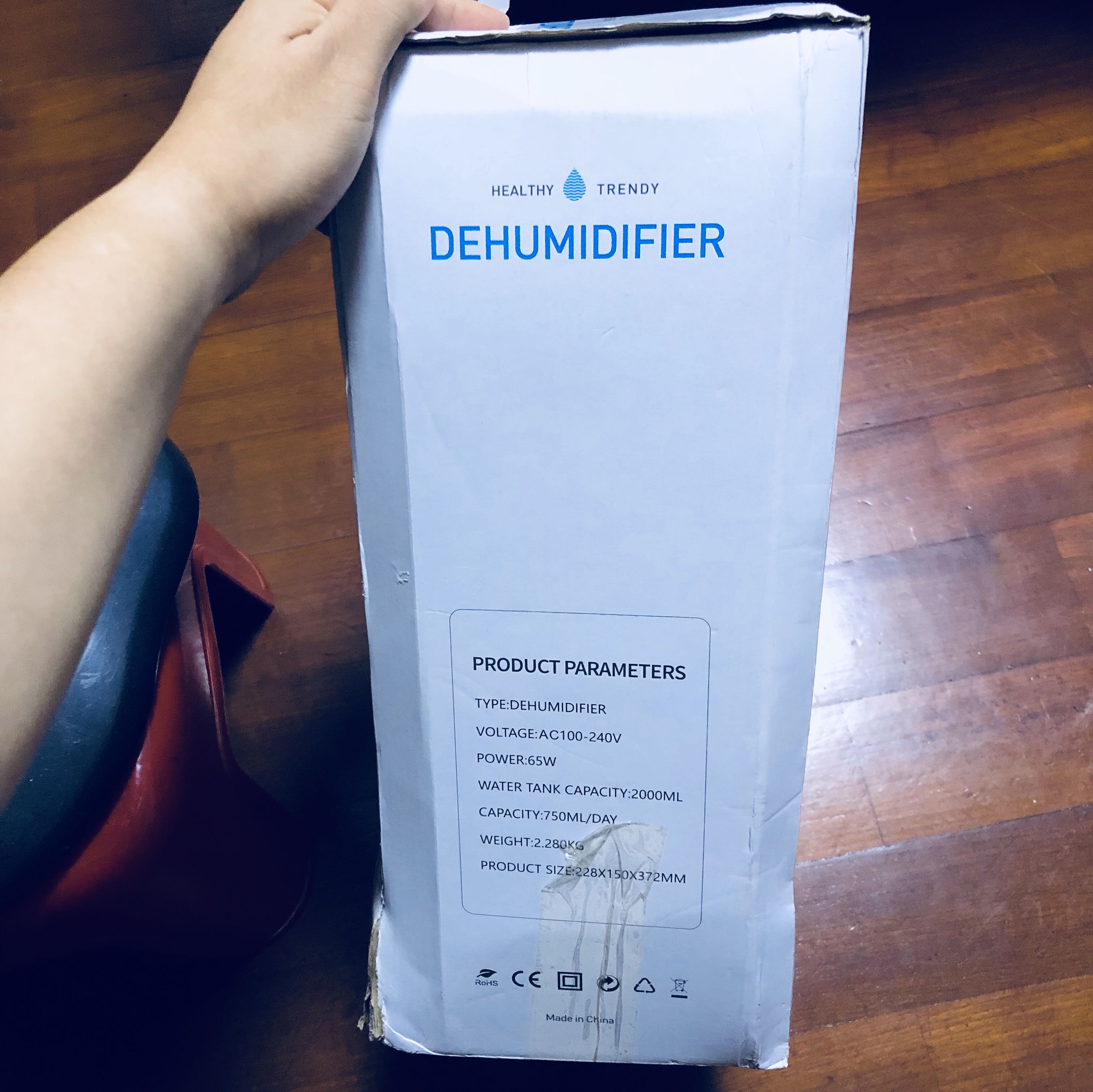 Hysure 2000ml Portable Dehumidifier Electric Air Dehumidifier for Damp ...