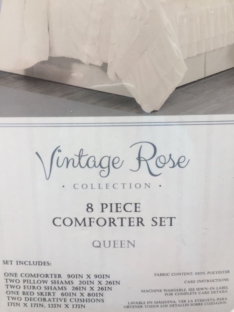 Luxurious Ruffle 8 Pc Queen bedding set