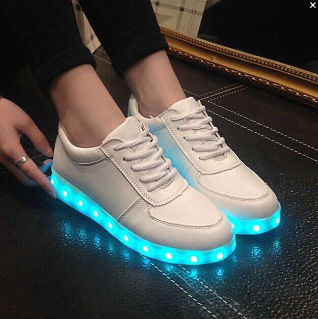 New Light-Up LED White Shoes, Women's 