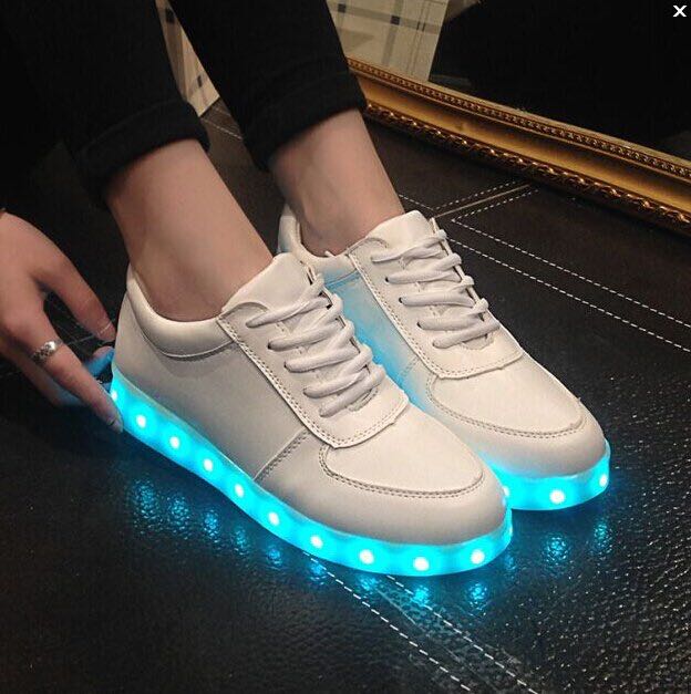 led white shoes