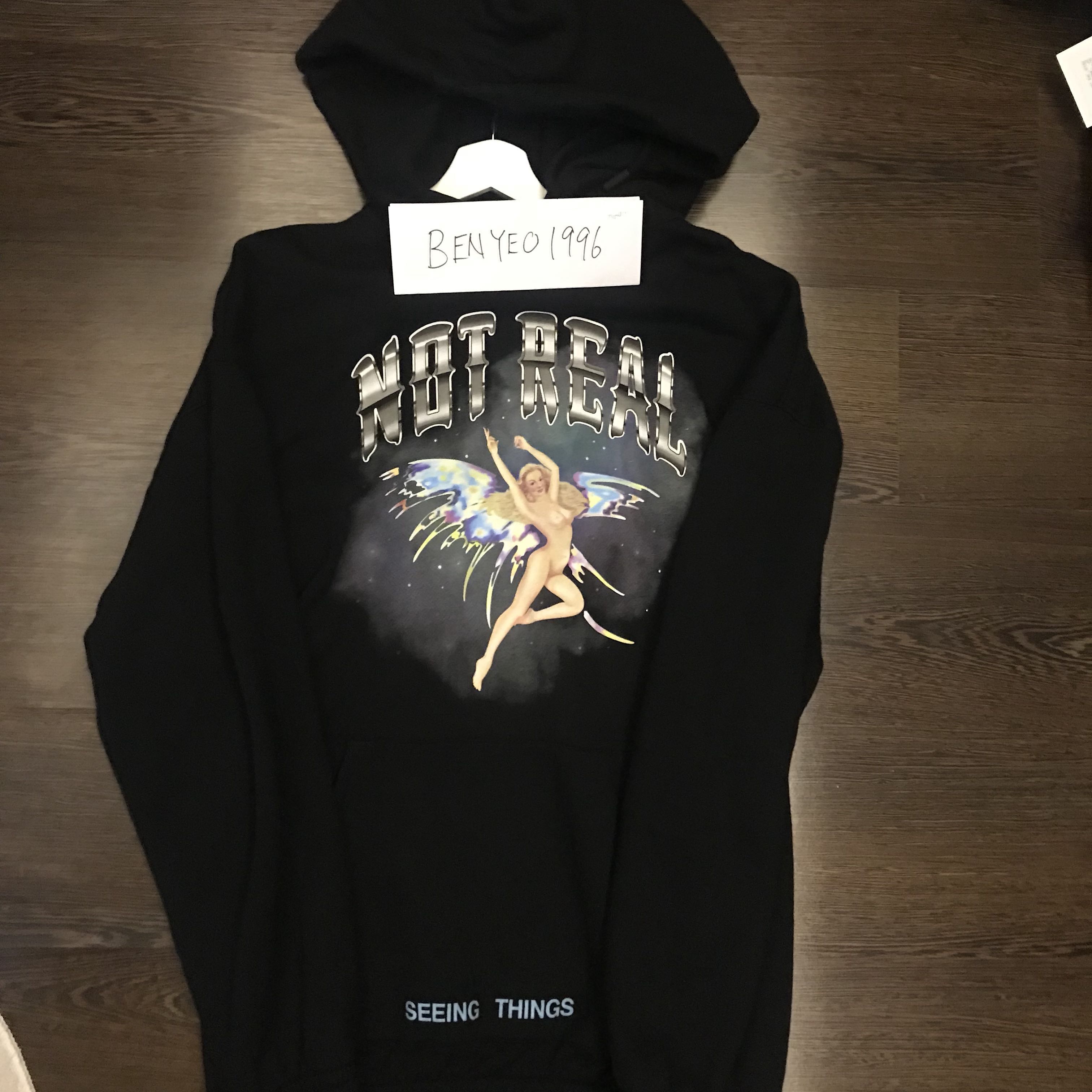 off white not real hoodie