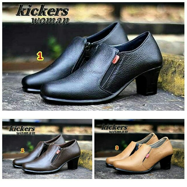 Sepatu Kickers Pantofel Heels Wanita Cantik Casual Boot Kekinian