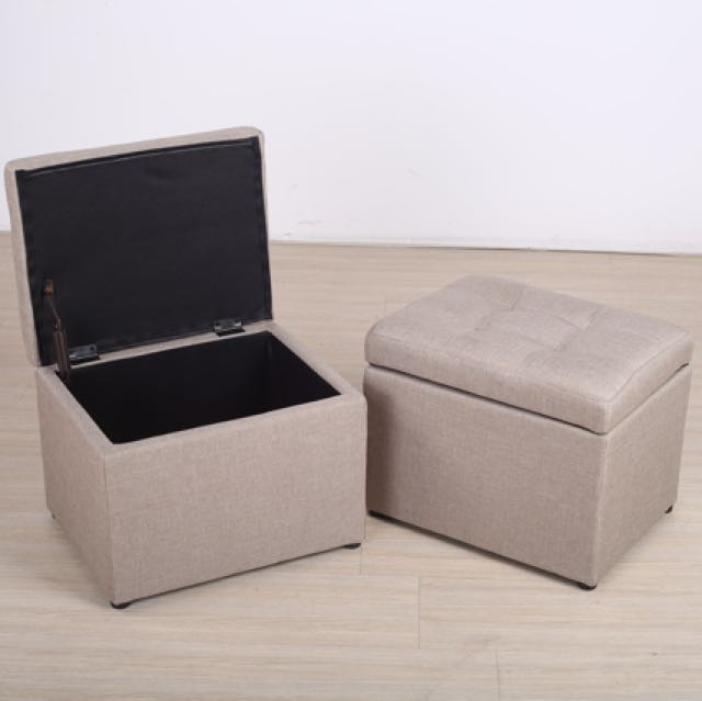 Small Ottoman Storage Box Seat Stool Chair
