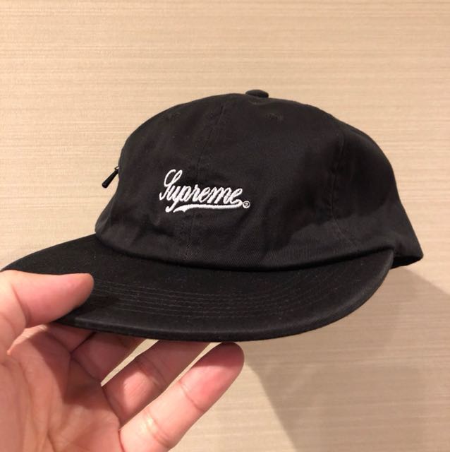 Supreme 6 panel side pocket script logo cap/ hat SS18, Men's