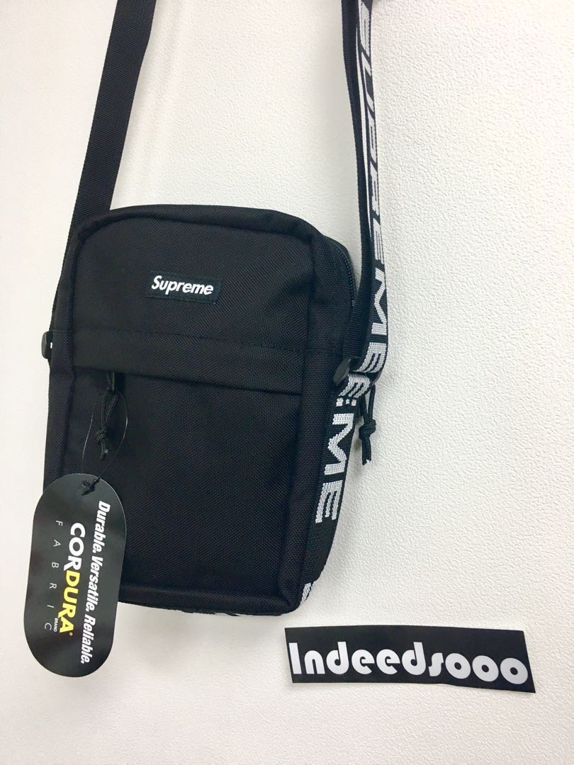Supreme Shoulder Bag SS18 Black Red, 名牌, 手袋及銀包 Carousell