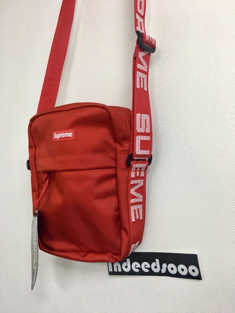 Supreme Shoulder Bag SS18 Black Red, 名牌, 手袋及銀包 Carousell