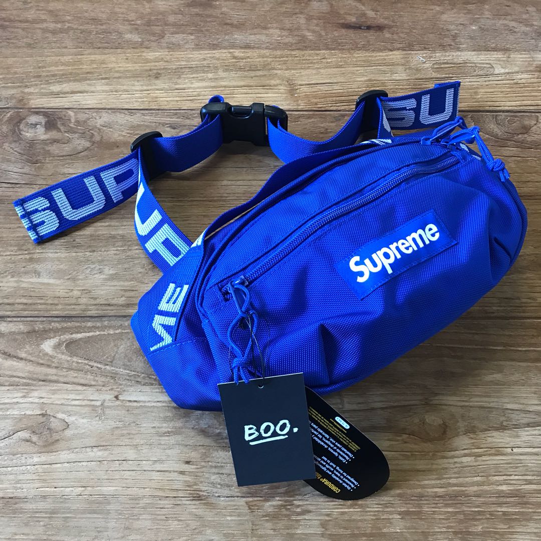 supreme ss18 waist bag blue 46e880