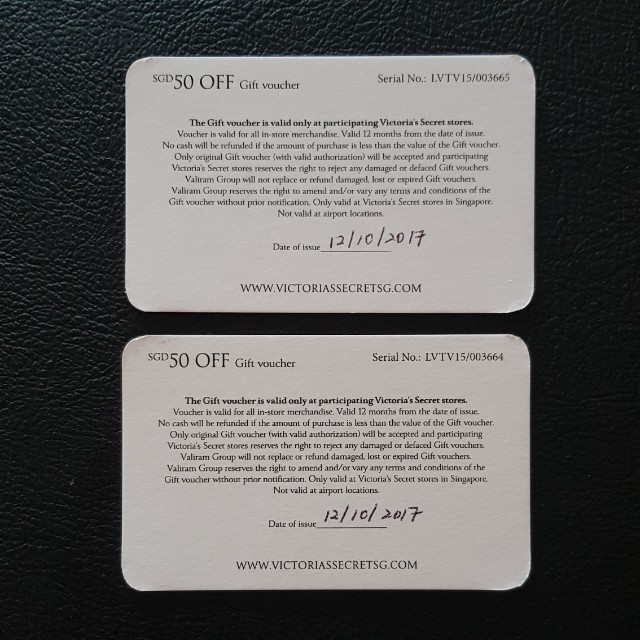 Victoria's Secret Gift Voucher, Tickets & Vouchers, Vouchers on Carousell