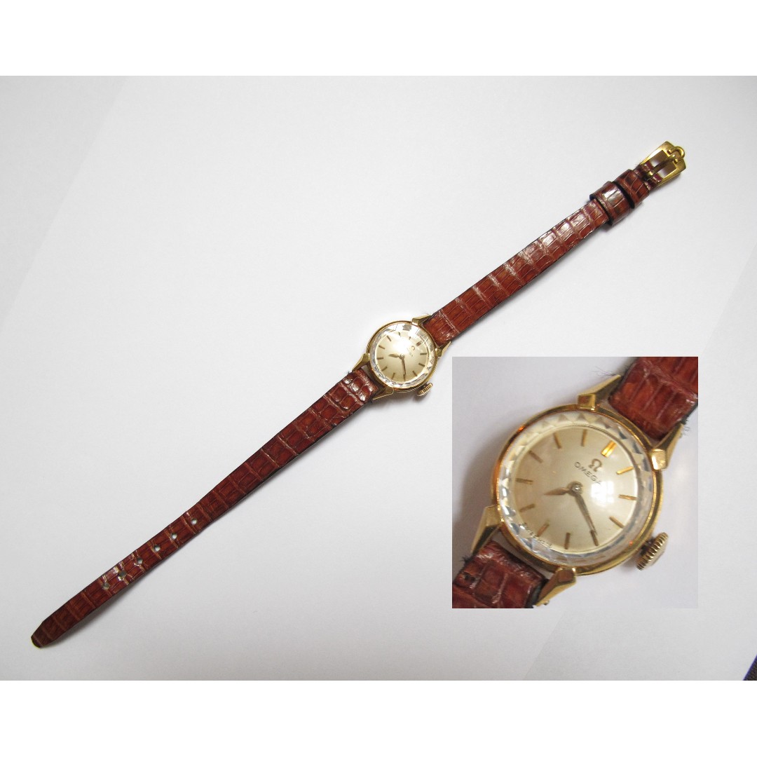 Vintage 60's Omega 18K Solid Gold Manual Wind Ladies Wristwatch