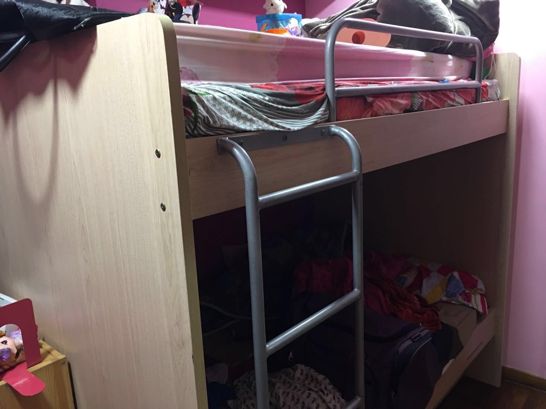 Wooden bunk bed frame, Furniture & Home Living, Furniture, Bed Frames & Mattresses on Carousell