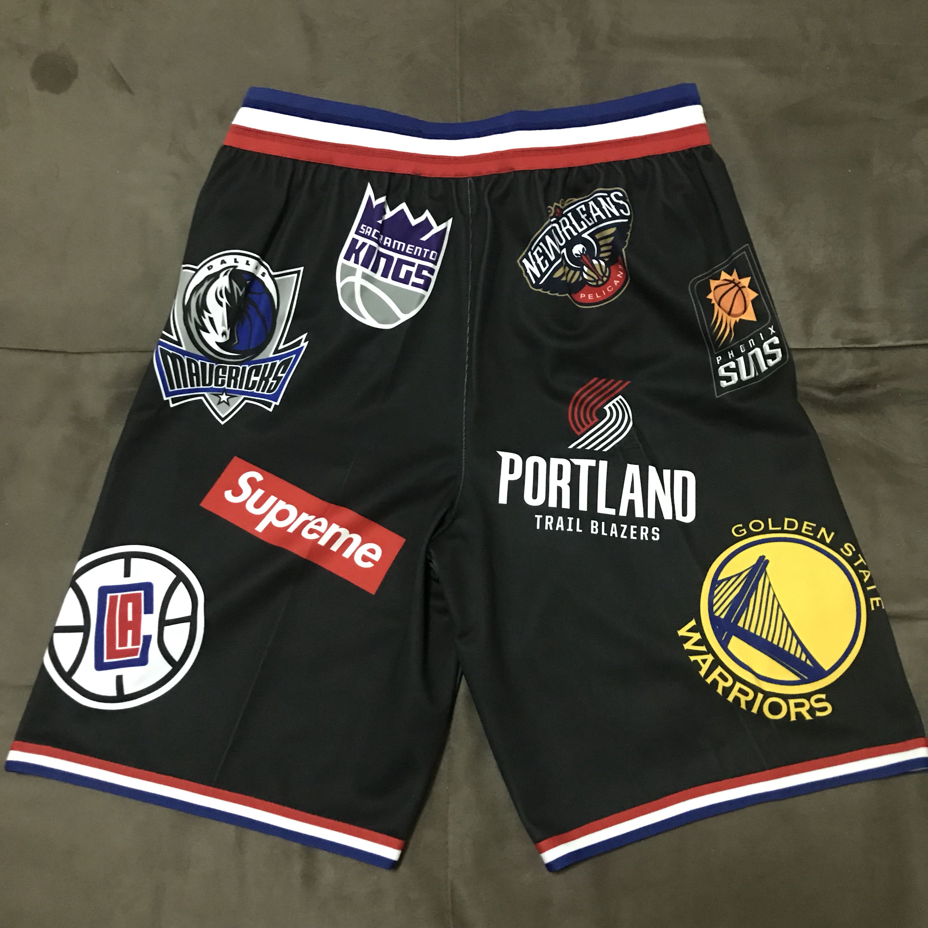 Supreme NBA Teams Logo Shorts Black - Basketball Shorts Store