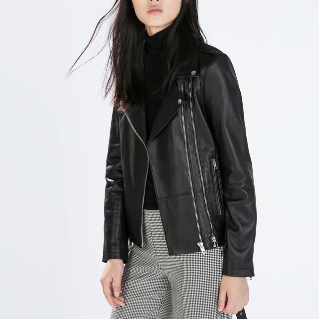 Zara Real Leather Jacket Women s Fashion Clothes on Carousell