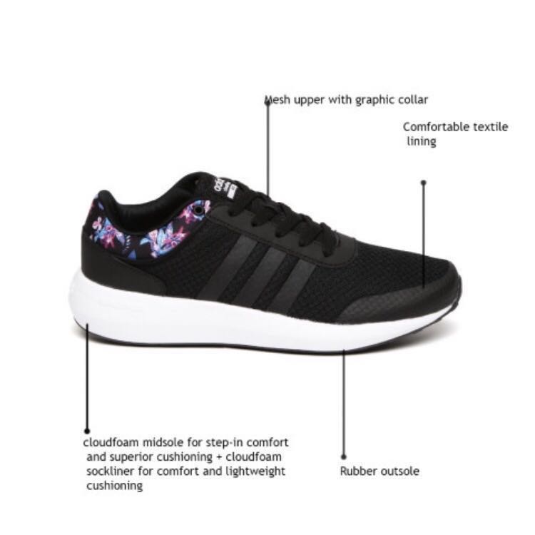 Hueso amenaza apodo Black floral Adidas Neo, Women's Fashion, Footwear, Sneakers on Carousell