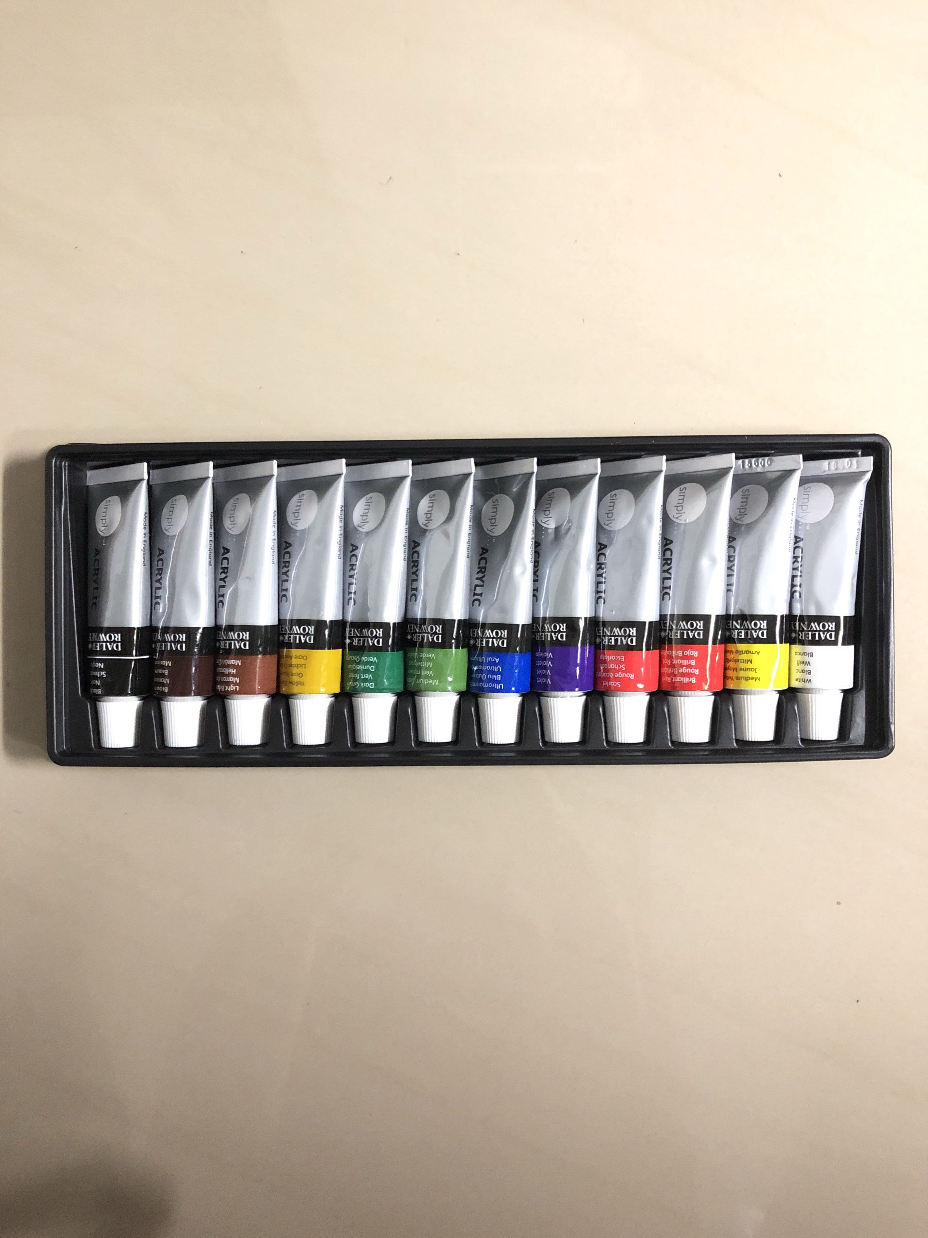 Daler Rowney Acrylic Paint Set, Hobbies & Toys, Stationery & Craft