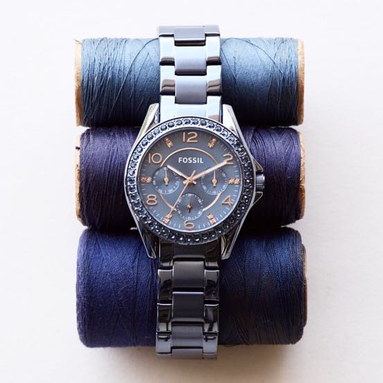 Fossil riley watch blue online