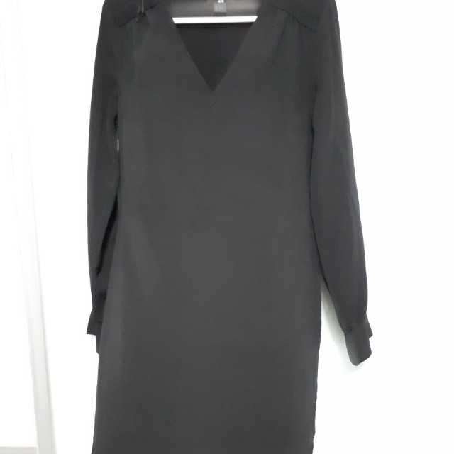 h&m black tunic dress