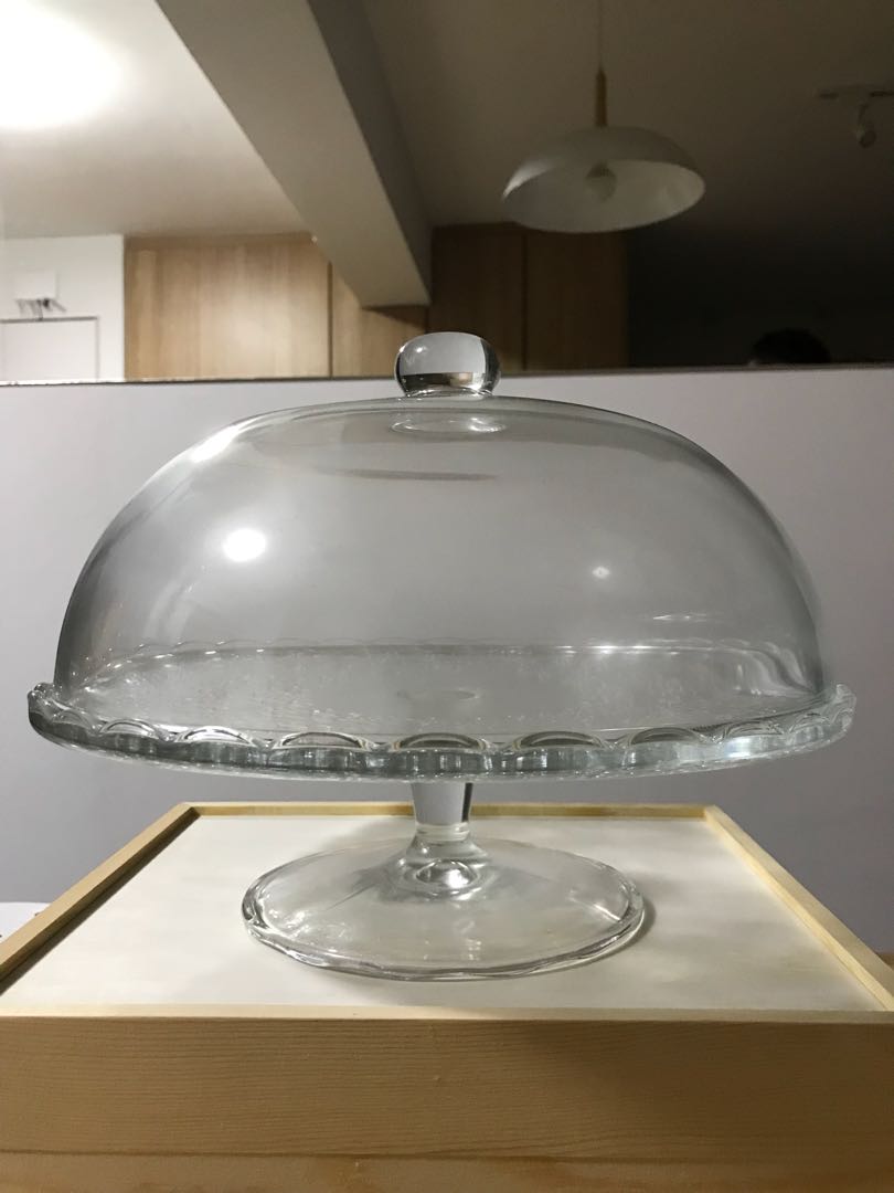 ARV BROLLOP IKEA GLASS CAKE STAND PLATE CLEAR DOME COVER LID PIE PASTRIES  CHEESE | eBay