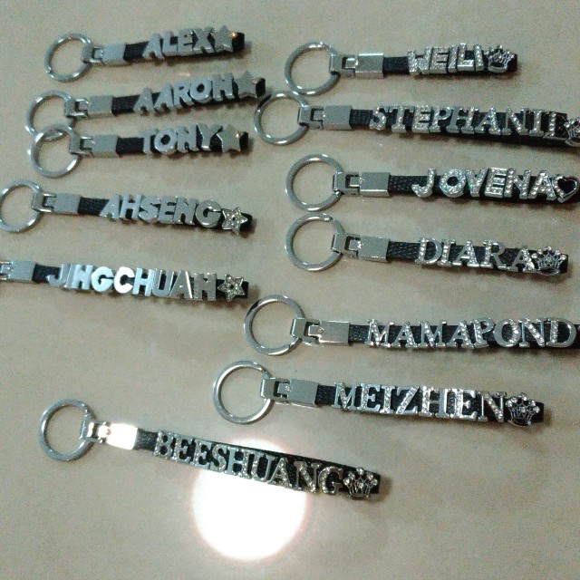 1 Pcs Colourful Plastic Keychain with Name Tag, Key Holder Name Label ID