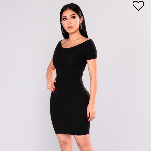 Fashion nova black bodycon dress hot sale