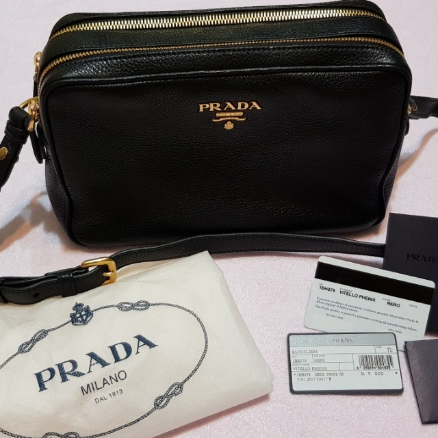 Prada Sling Bag - Bandoliera Vitello Phenix 1BH079, Luxury, Bags