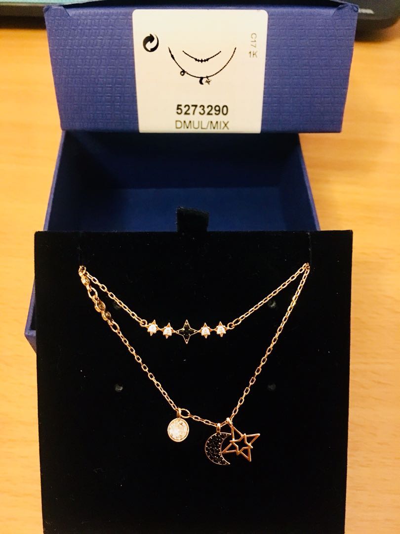 Swarovski glowing moon necklace set on sale