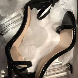 Marco gianni black clear heeled shoes