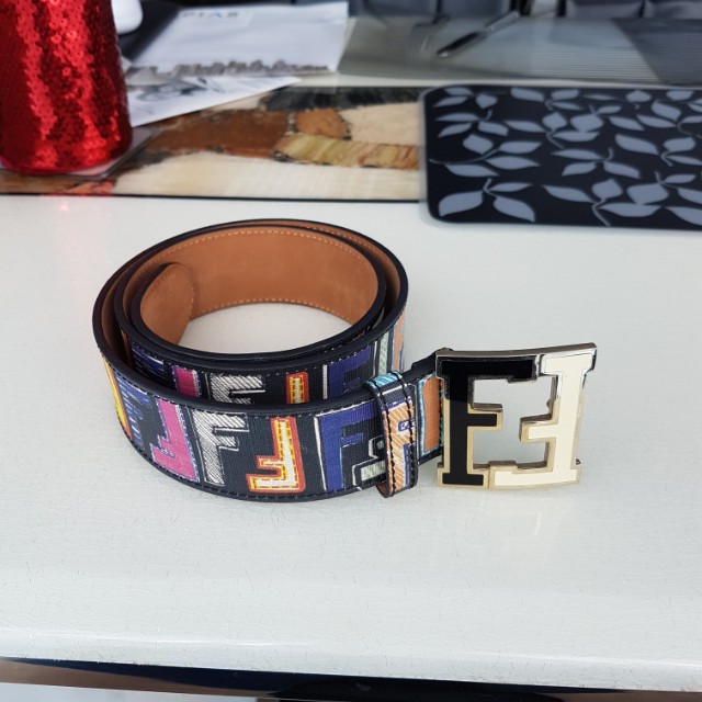 Black multicolor fendi belt outlet