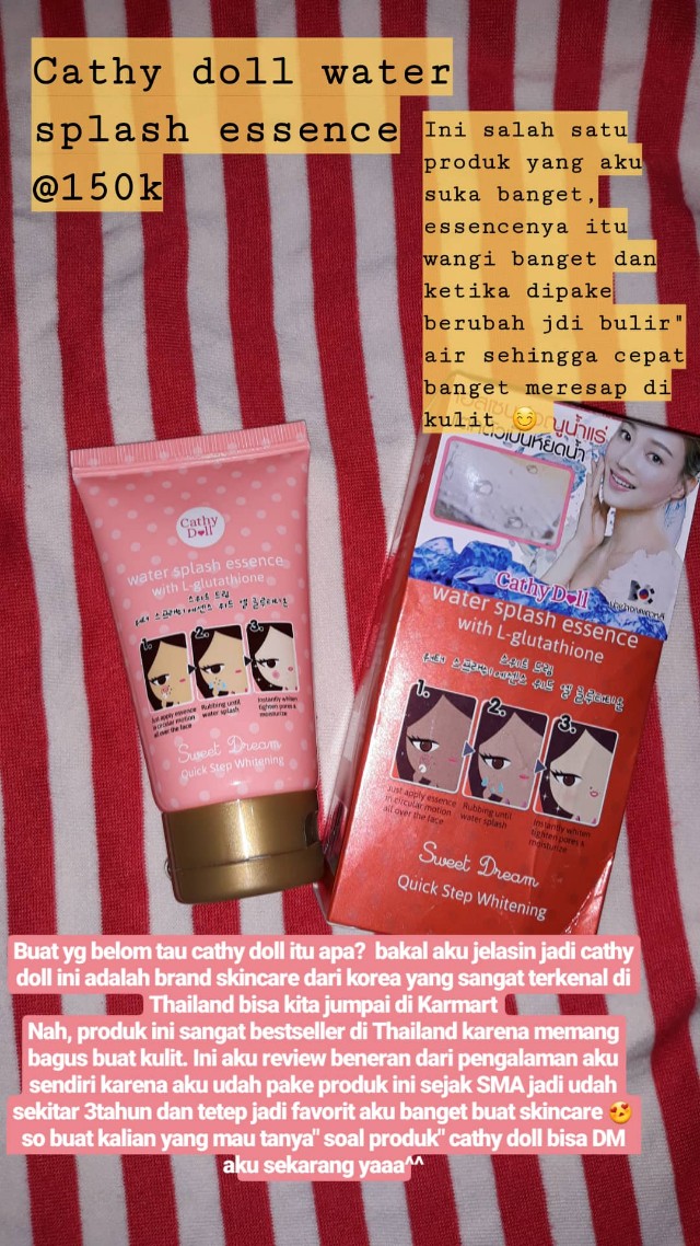 Cathy Doll Water Splash essence, Kesehatan & Kecantikan, Rias Wajah di
