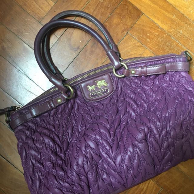 purple coach wallets