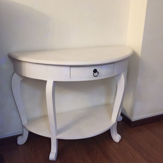 Half Round Side Table With One Drawer Furniture Tables Chairs On Photo