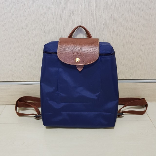 longchamp navy blue backpack